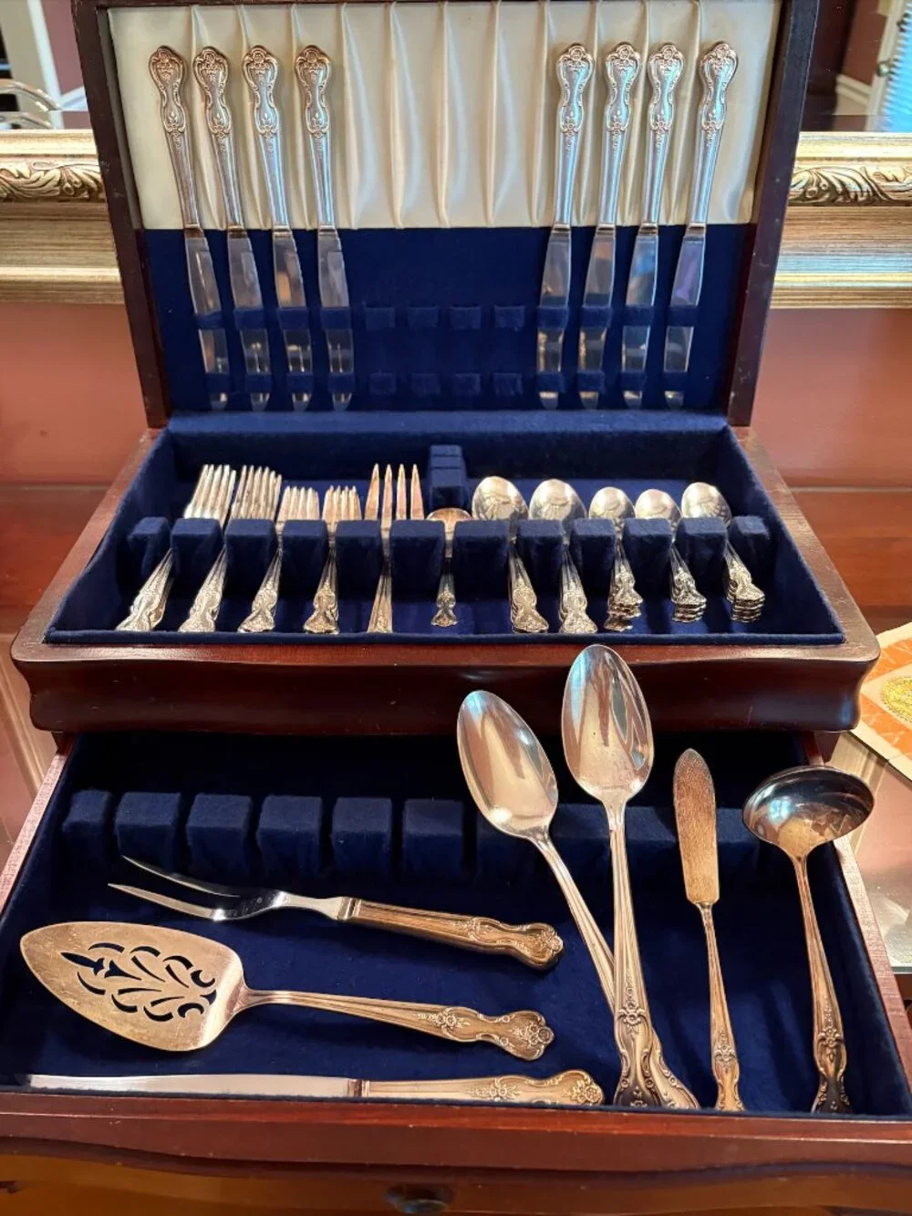 Vintage Silver Case and Silverware Set